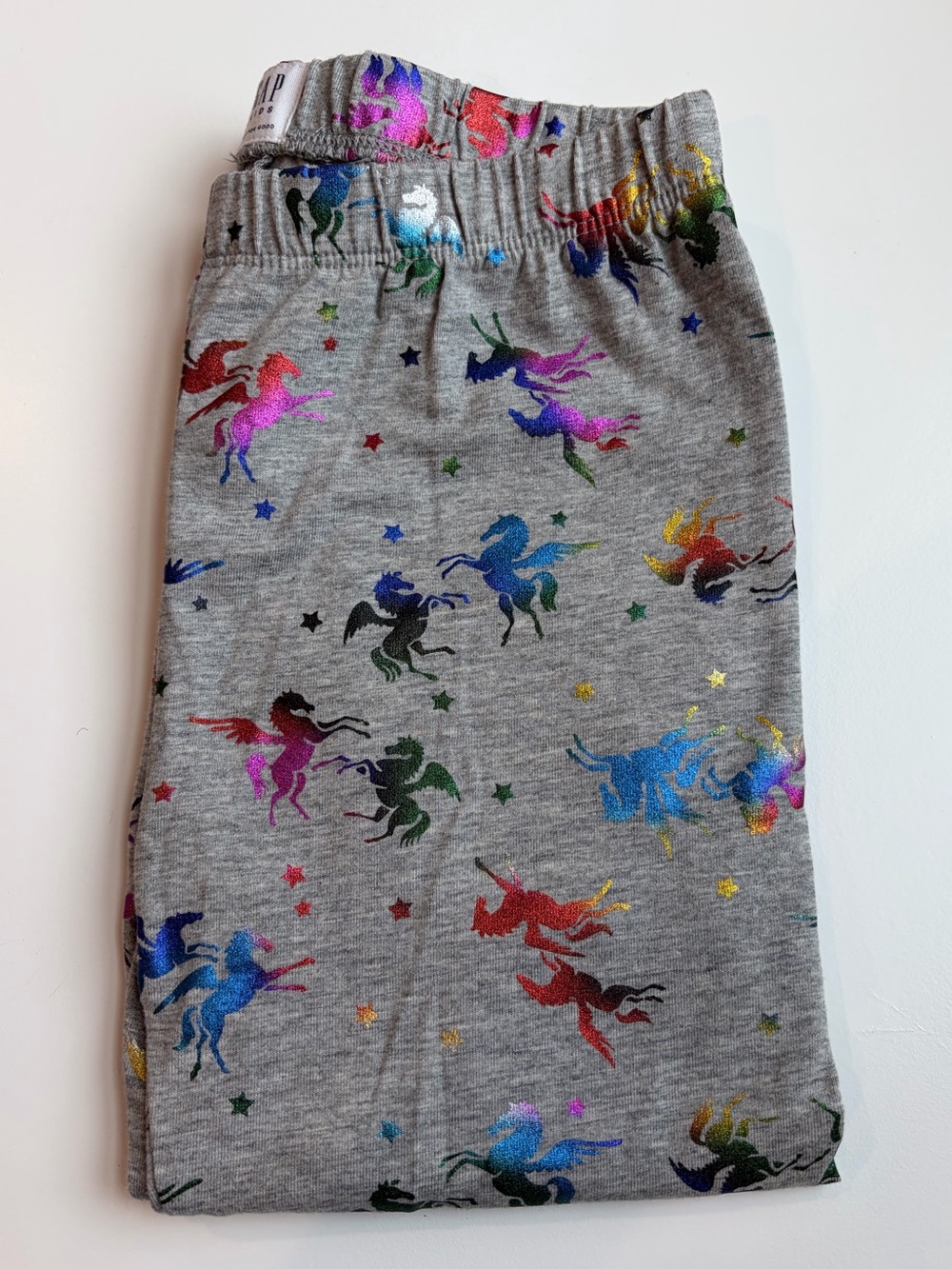 Gap Kids Girls Leggings Pants Rainbow Metallic Unicorn Cotton Stretch Size 8
